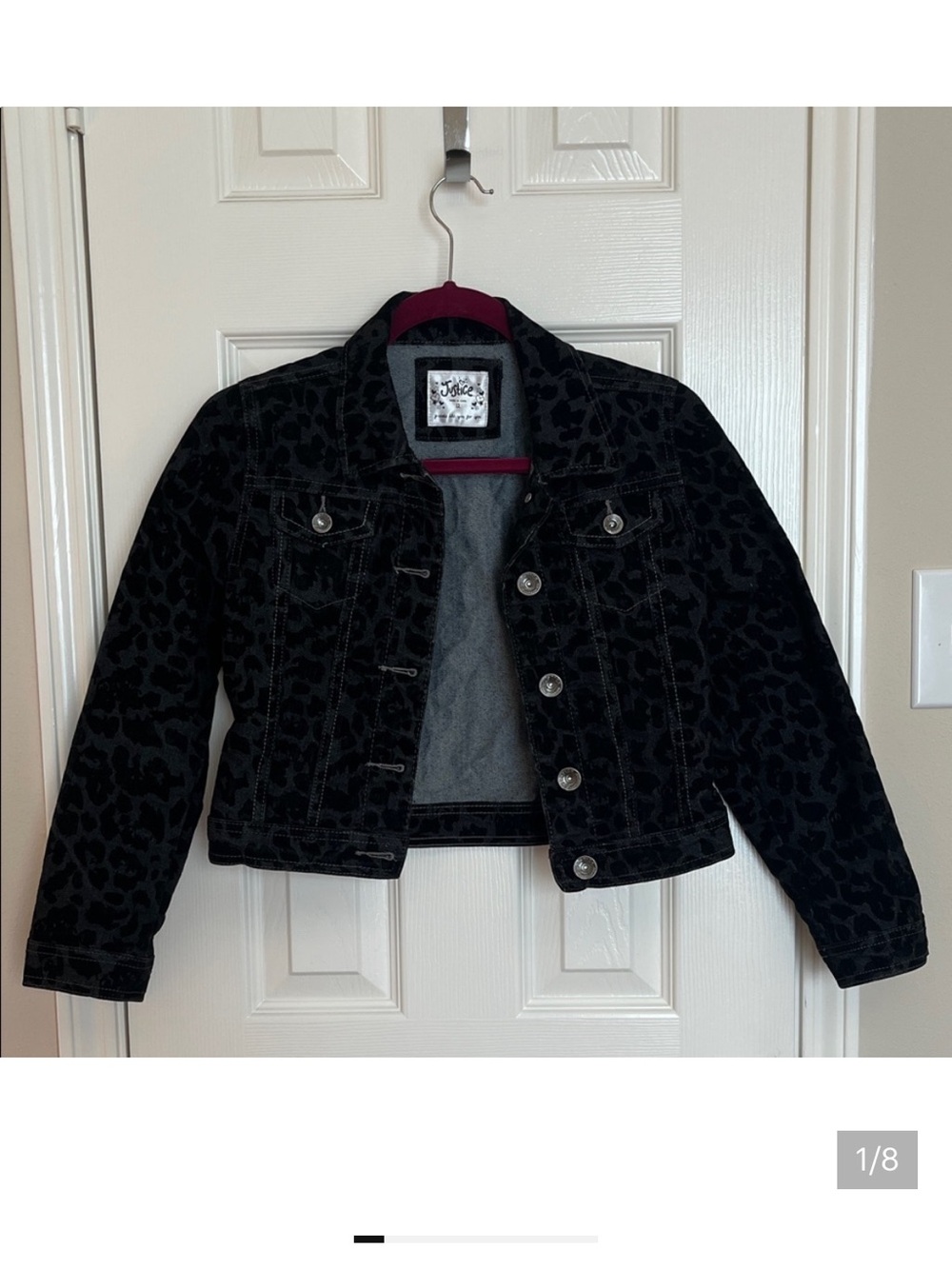 Justice Premium Leopard Jean Jacket